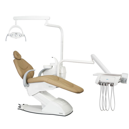 Unidad dental con reposacabezas flexible - S 400 F - SAEVO - con monitor / con portainstrumentos / con luz