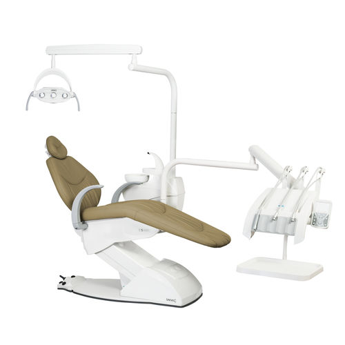 Unidad dental ambidiestros - S 400 H - SAEVO - con reposacabezas flexible / con monitor / con portainstrumentos