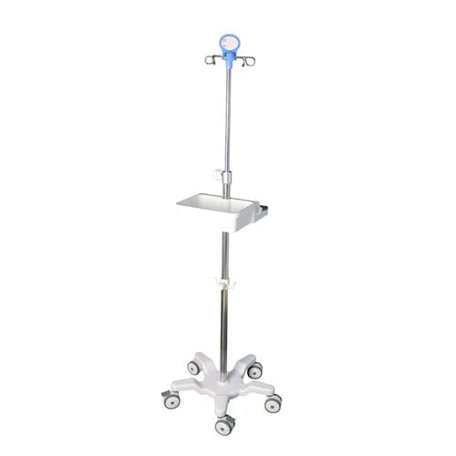 Portasueros con ruedas - B26-01 - Fangge Medical - 4 ganchos / de acero inoxidable / de altura variable