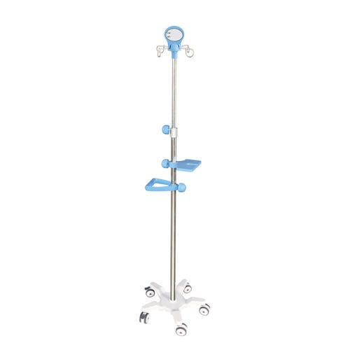 Portasueros con ruedas - B26-04 - Fangge Medical - 4 ganchos / telescópico / con soporte para bomba de infusión