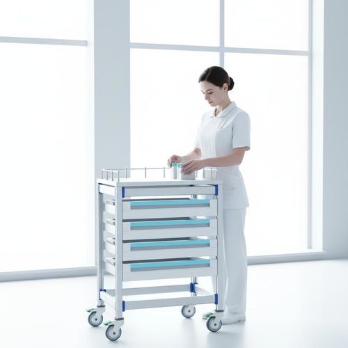 Carro de hospital - FG-PW-L4F/B - Fangge Medical - para consumibles / de almacenamiento / de acero inoxidable