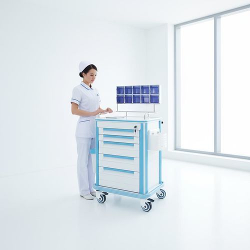 Carro de anestesia - FG-C-02 - Fangge Medical - de plástico / de aluminio / 5 cajones