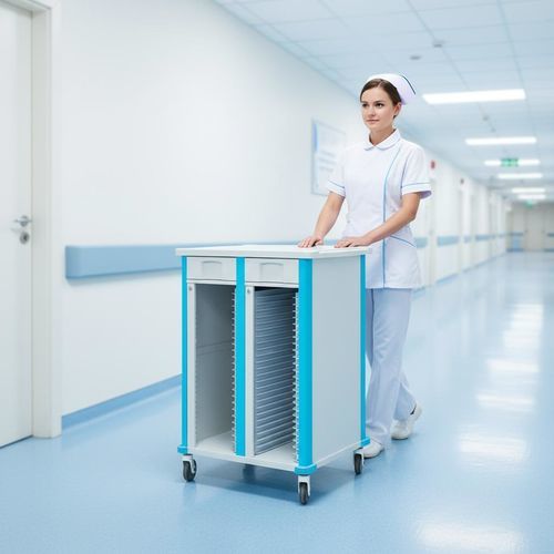 Carro médico - FG-D-02 - Fangge Medical - para historiales médicos / de aluminio / 2 cajones