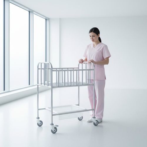 Cuna hospitalaria pediátrica - A04 - Fangge Medical - con ruedas / de acero inoxidable