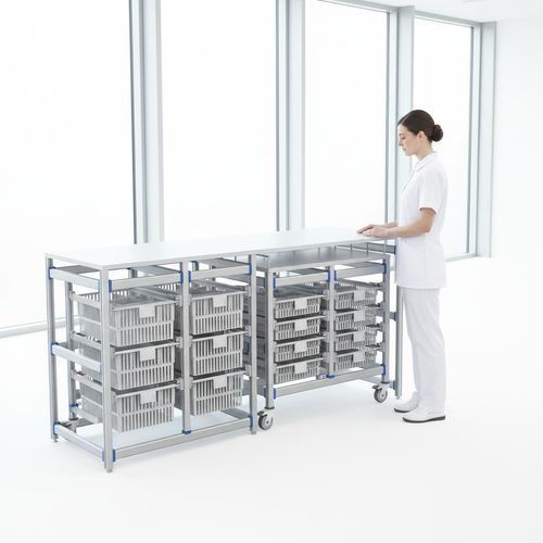 Estación de trabajo para cuidados de enfermería - FG-PW-60/40/3F/4F02 - Fangge Medical - con estantes / con ruedas / modular