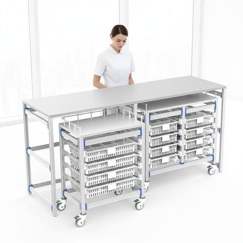 Estación de trabajo para sala de operaciones - FG-PW-60/40/4F/02 - Fangge Medical - con estantes / modular / con ruedas