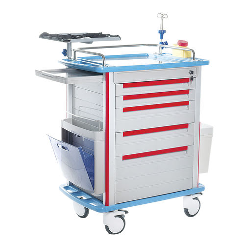 Carro de emergencia - HS-D-02 - Shandong HESOURCE Medical Equipment - médico / de uso general / de aluminio