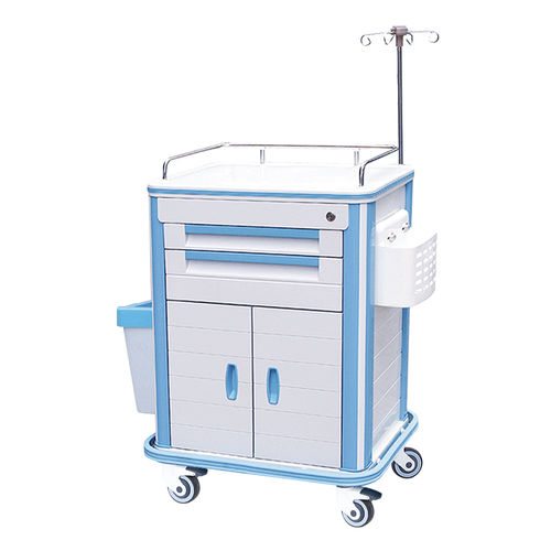 Carro de emergencia - HS-D-04 - Shandong HESOURCE Medical Equipment - médico / para instrumental quirúrgico / portacilindros de oxígeno