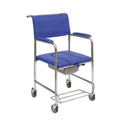 Silla con orinal con reposabrazos - 00/27 - Wimed Export - con cubo / con ruedas / con reposapiés