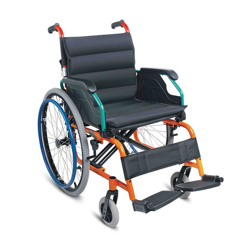Silla de ruedas manual - WG980LA-30 - WEGO Medical - de exterior / con reposapiernas / azul