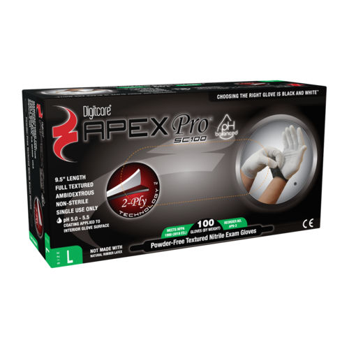 Guante de nitrilo - ApexPro® SC100 - Digitcare Corporation - médico / sin polvo
