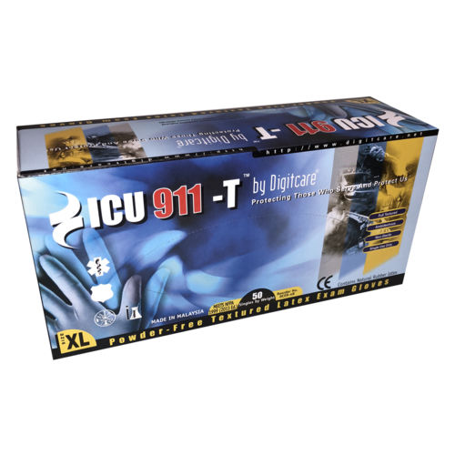 Guante de látex - ICU911-T™ - Digitcare Corporation - médico / sin polvo