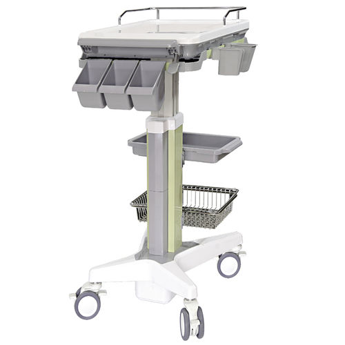 Carro médico - DB-05 - Fujian Secure Medical Technology - para ecógrafo / para cuidados / con bandejas