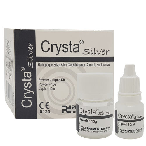 Adhesivo dental para restauración - Crysta® Silver - PREVEST DENPRO LIMITED - vidrio ionómero / líquido / temporal