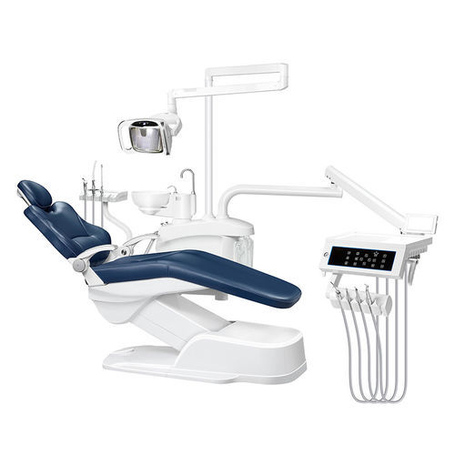 Unidad dental con sillón eléctrico - JG-580 - FOSHAN JINGLE MEDICAL EQUIPMENT CO., LTD - con reposacabezas flexible / con sistema de higiene / con portainstrumentos