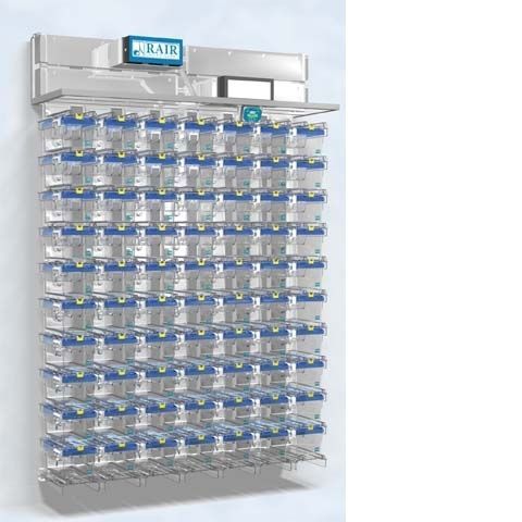 Jaula para la experimentación animal de aislamiento - RAIR IsoSystem™ Wall Mounted - LAB PRODUCTS - para cobayas / para ratones / modular