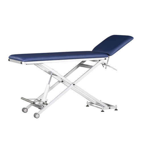 Mesa de reconocimiento hidráulica - Examobil - ISKO Koch GmbH - de altura variable / con respaldo regulable / de 2 secciones
