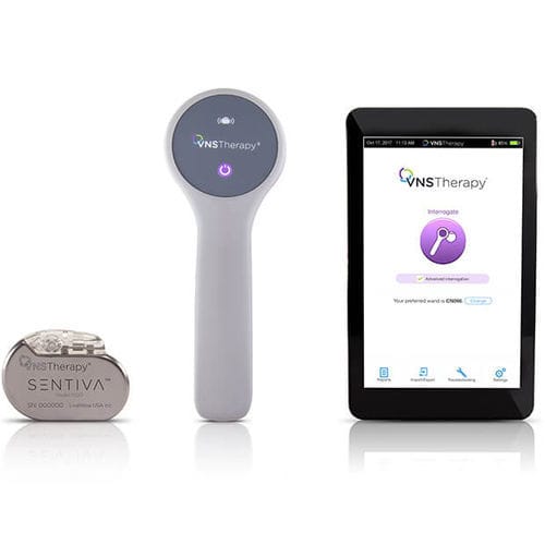 Neuroestimulador implantable - SenTiva® - LivaNova - para la estimulación del nervio vago / programable a distancia