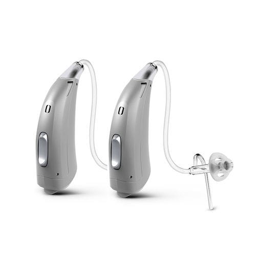 Prótesis auditiva mini BTE - DUO G4 - Audio-Service - recargables / con bobina telefónica / beis