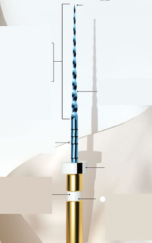 Broca para odontología - E-FLEX BLUE - Changzhou Sifary Medical Technology - metalizada / recta