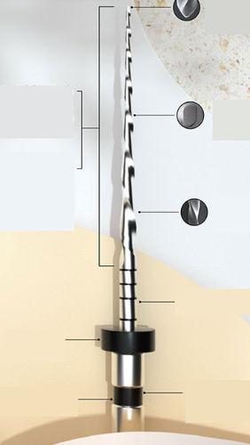 Broca para odontología - E-FLEX REC - Changzhou Sifary Medical Technology - metalizada / recta