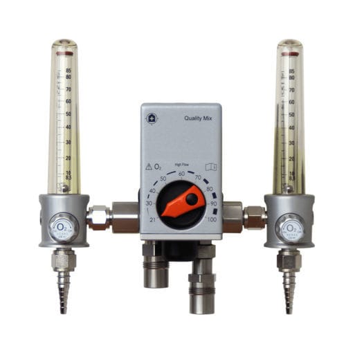 Mezclador de gases médico - QualityMIX O2 - DEHAS Medical Systems - de oxígeno / de aire / con doble tubo flujómetro