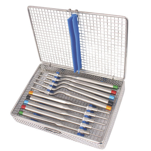 Kit de osteótomos recto - 22-107-085 - J+K Chirurgische Instrumente - curvado / para odontología