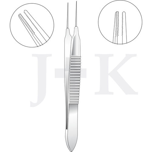 Micropinza para oftalmología - E3-3049-3050 - J+K Chirurgische Instrumente - para sutura / para prensión de tejidos / recta