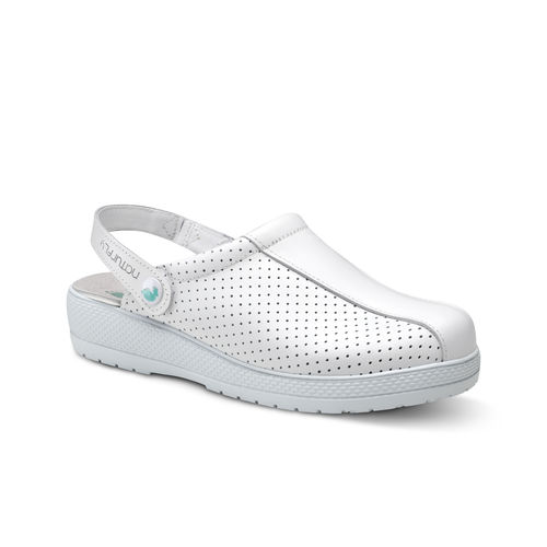 Zueco hospitalario unisex - Abrego - Feliz Caminar - antideslizante / antimicrobiano / blanco
