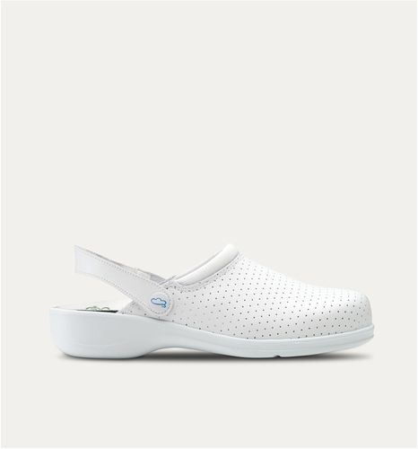 Zueco hospitalario unisex - Alfa - Feliz Caminar - antideslizante / blanco