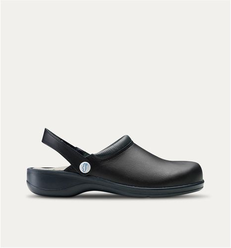 Zueco hospitalario unisex - Delta - Feliz Caminar - antideslizante / blanco / negro