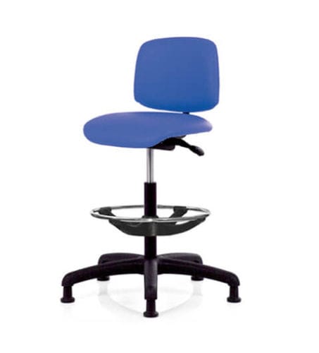 Taburete para centro sanitario - JCE BIOTECHNOLOGY - de altura variable / con respaldo / azul