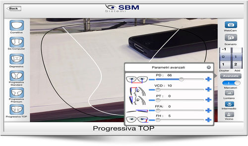 Aplicación para iOS para oftalmología - OPTIC STUDIO - SBM Sistemi - de simulación / de ojo / de realidad aumentada