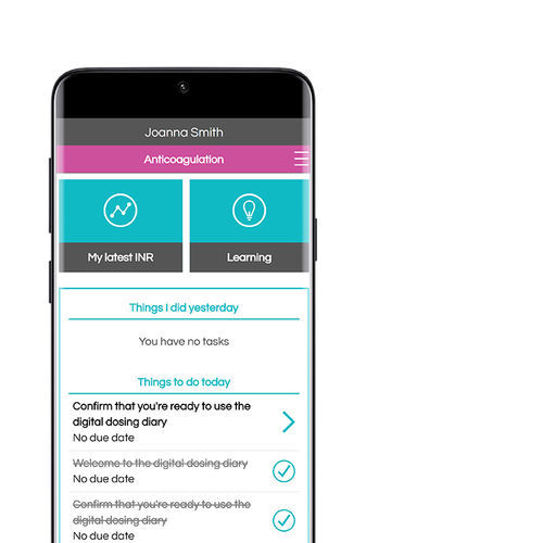 Aplicación para móviles de tratamiento - INRstar Engage - LumiraDx - clínica
