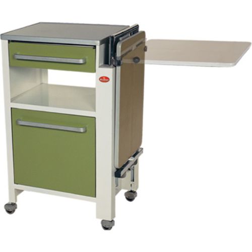Mesa de cabecera con ruedas - AD-260.A - DUMAN HOSPITAL FURNITURE - con bandeja de cama / con cajones