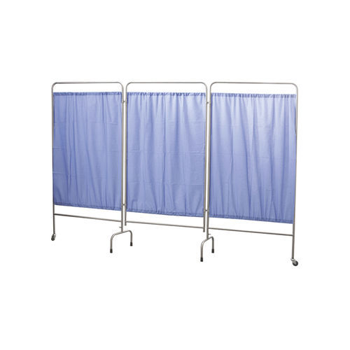 Biombo médico con ruedas - AD-223.P - DUMAN HOSPITAL FURNITURE - 3 paneles / de acero inoxidable