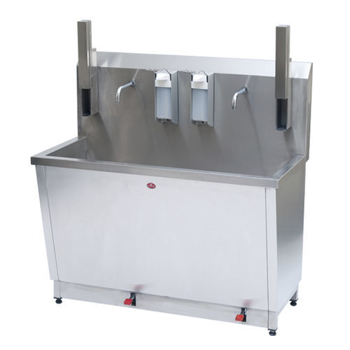 Fregadero médico - AD-450 - DUMAN HOSPITAL FURNITURE - 2 estaciones / de acero inoxidable