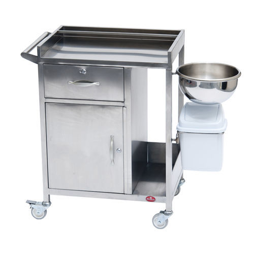Carro para instrumental - AD-850.01 - DUMAN HOSPITAL FURNITURE - para cuidados / de acero inoxidable / 1 cajón