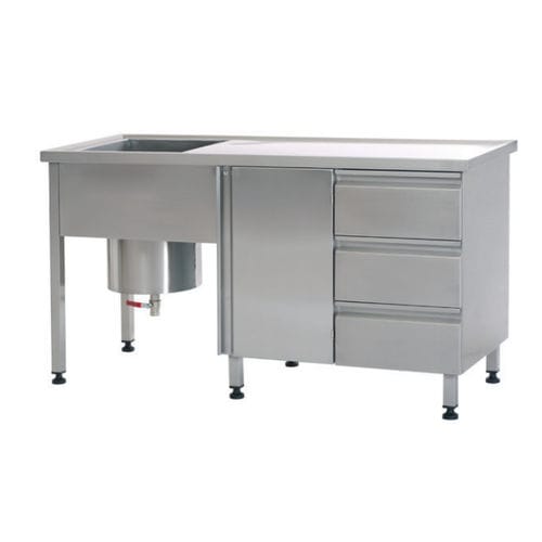 Mesa de trabajo - 243.1660 - SEBA HANDELS - rectangular / con cajones