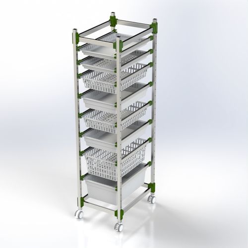 Rejilla con cestas - 101.0042 - SEBA HANDELS - modular / móvil / de aluminio