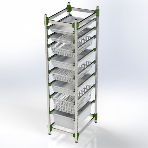 Rejilla con cestas - 101.0002 - SEBA HANDELS - modular / de aluminio / de acero inoxidable