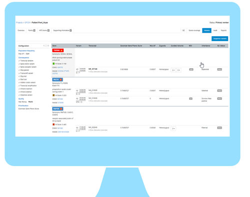 Software para la genómica - Congenica® - Congenica Ltd - análisis de datos / de control / de diagnóstico