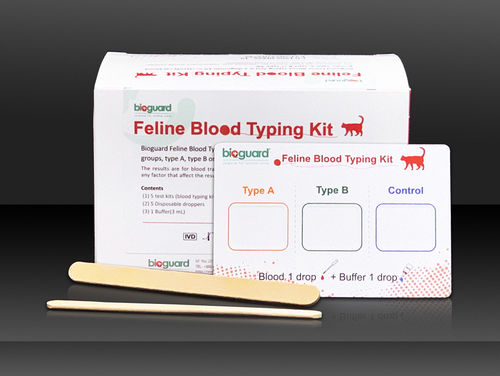 Prueba rápida de agrupamiento sanguíneo - Bioguard corporation - para felinos / de sangre
