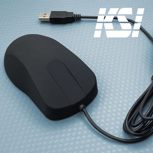 Ratón médico óptico - KB-MOUSE-BLACK - Key Source International - USB / con scroll táctil / de silicona