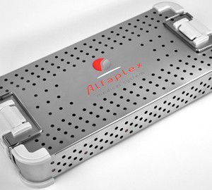 Bandeja de esterilización para instrumental dental - ALFAPLEX - para instrumental ortopédico / perforada / de acero inoxidable