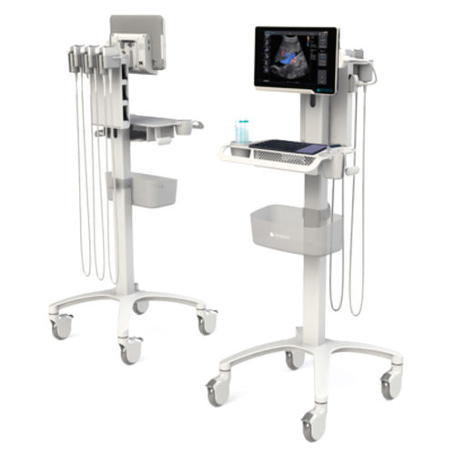 Ecógrafo portátil, con carro - uSmart3200T NexGen - DELBio - para ecografía en urgencias médicas / para ecografía con anestesia y en cuidados intensivos / blanco y negro