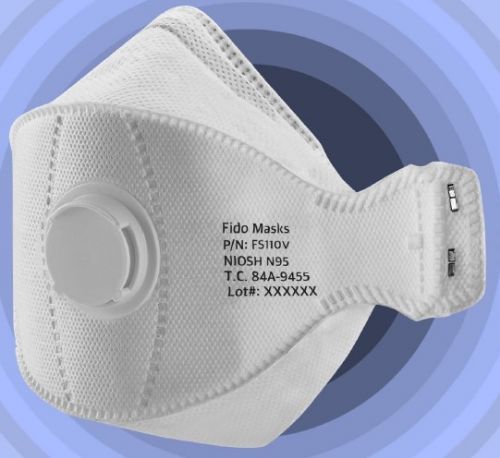 Mascarilla N95 - FS110V - FIDO MASKS CO., LTD. - sin látex / con válvula de espiración / tipo copa