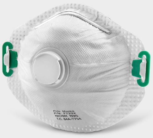 Mascarilla N95 - F720V - FIDO MASKS CO., LTD. - sin látex / con válvula de espiración / tipo copa