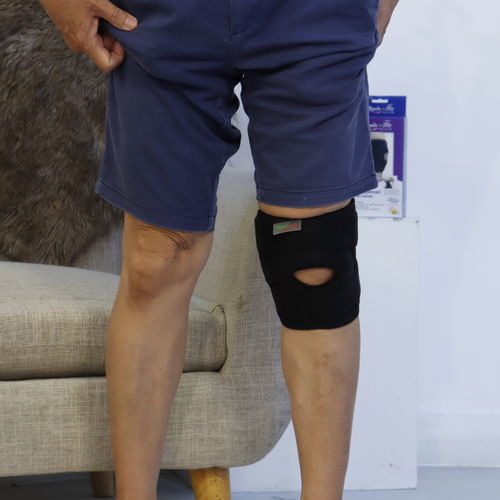 Banda de sujeción para rodilla - Physio+Fit - V2U Healthcare - con abertura en la rodilla