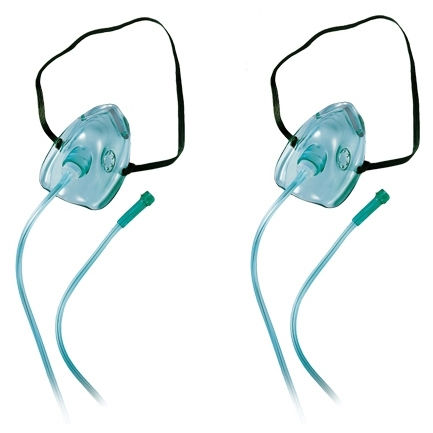 Máscara de oxígeno de PVC - 101131 series - Guangzhou Orcl Medical - transparente / ajustable